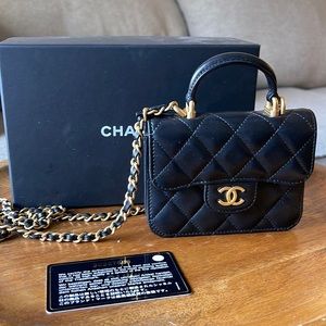 Chanel top handle coin purse